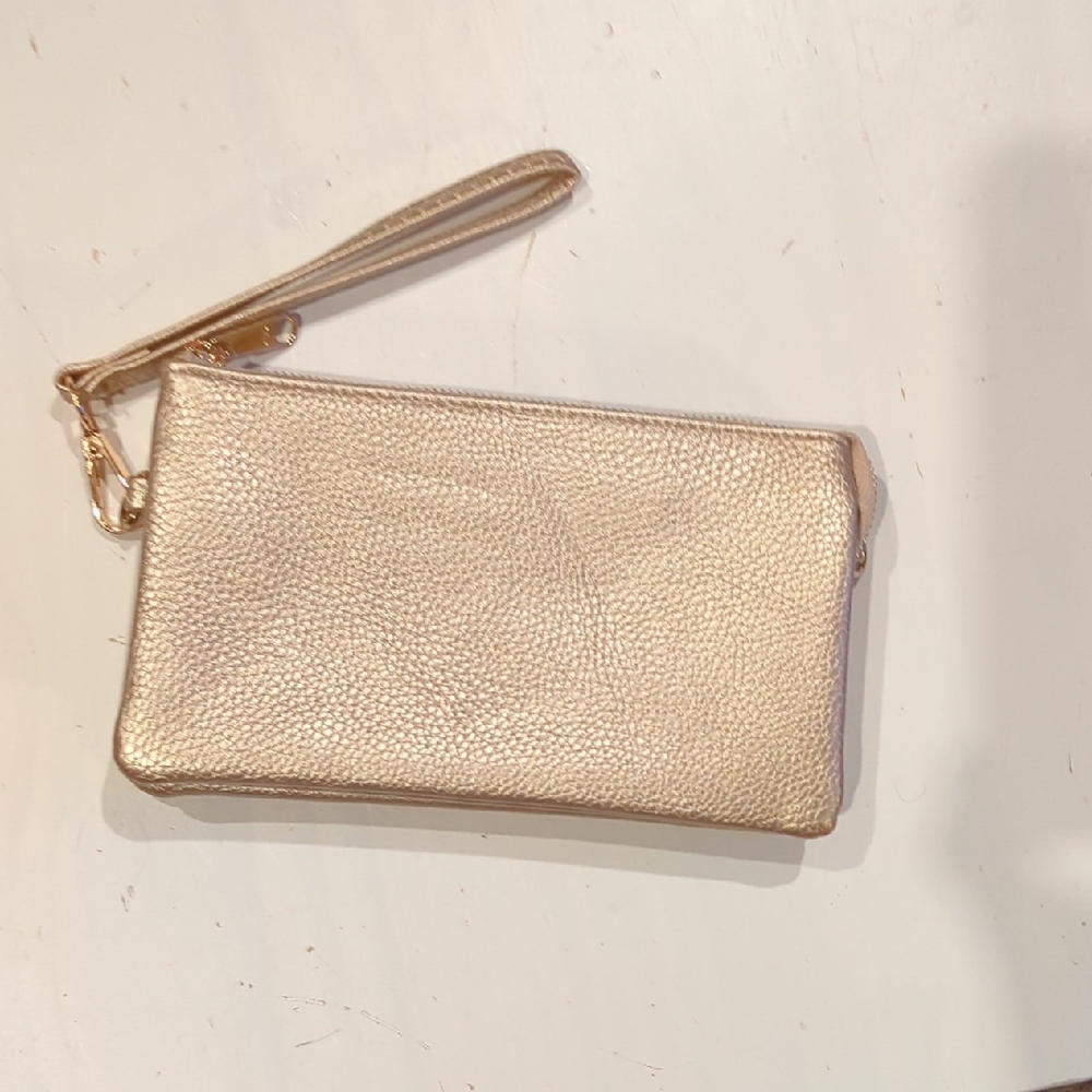 Humble Chic Gold Wristlet Clutch